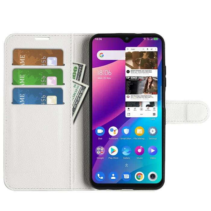 Bild 4, TCL 305 (2022) Fodral Litchi Läder Vit