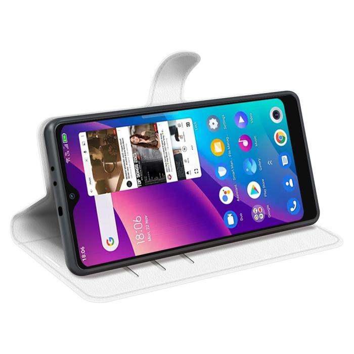 Bild 5, TCL 305 (2022) Fodral Litchi Läder Vit
