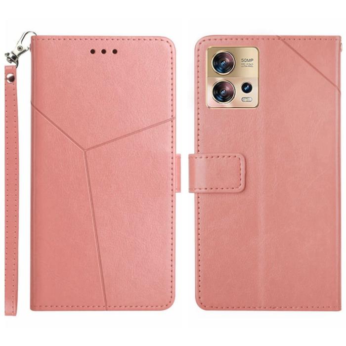 Bild 1, Motorola Edge 30 Fusion 5G Fodral Y-Shape Läder Roséguld