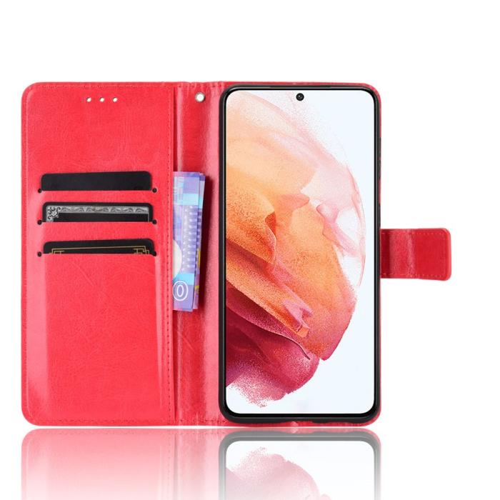Bild 5, Samsung Galaxy S21 Plus - Läder Fodral - Röd