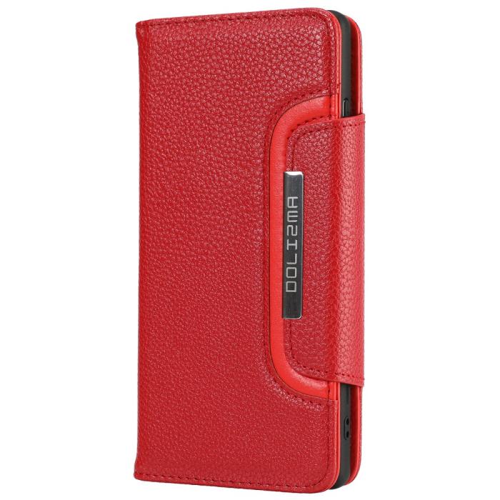Bild 2, Samsung Galaxy S21 Plus - 2in1 Litchi Magnet Fodral - Röd
