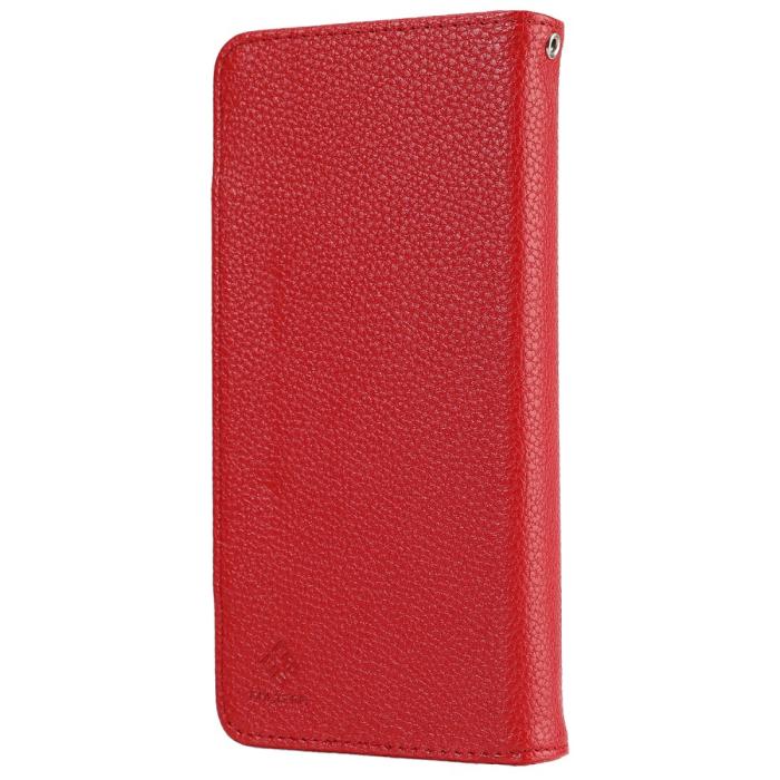 Bild 3, Samsung Galaxy S21 Plus - 2in1 Litchi Magnet Fodral - Röd