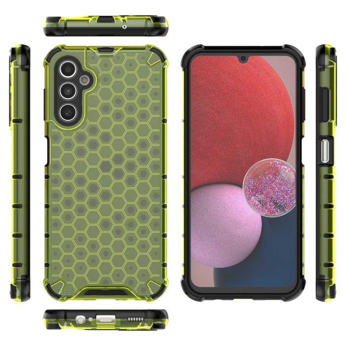 Bild 4, Galaxy A14 4G/5G Skal Shockproof Honeycomb Textur Grön