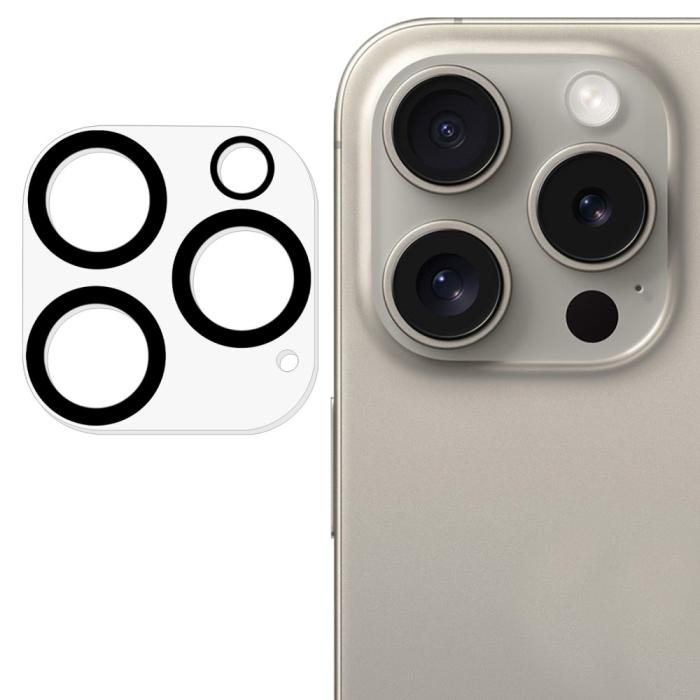Bild 1, iPhone 16 Pro Max/16 Pro Linsskydd Härdat Glas Black Rings