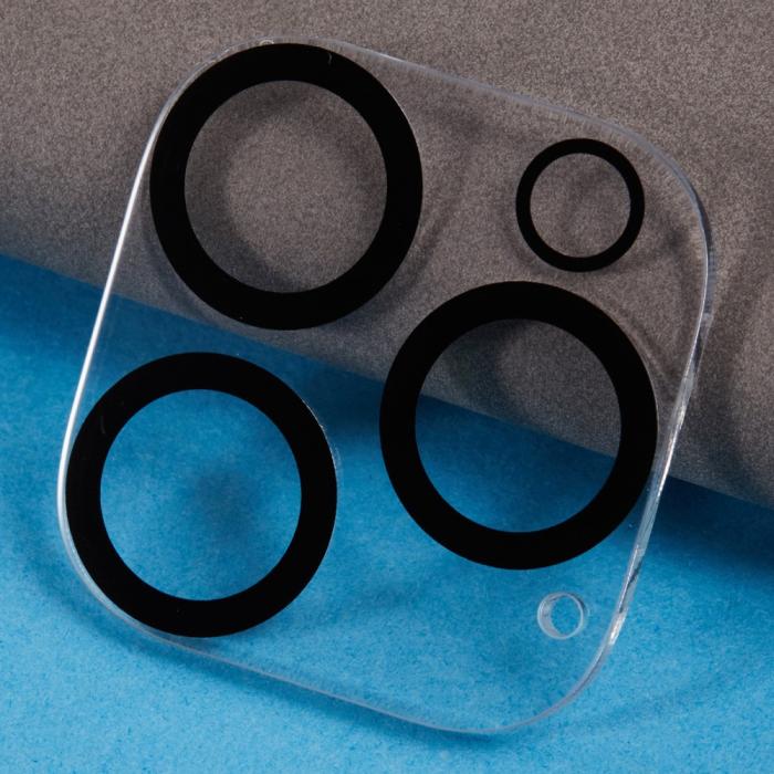 Bild 3, iPhone 16 Pro Max/16 Pro Linsskydd Härdat Glas Black Rings