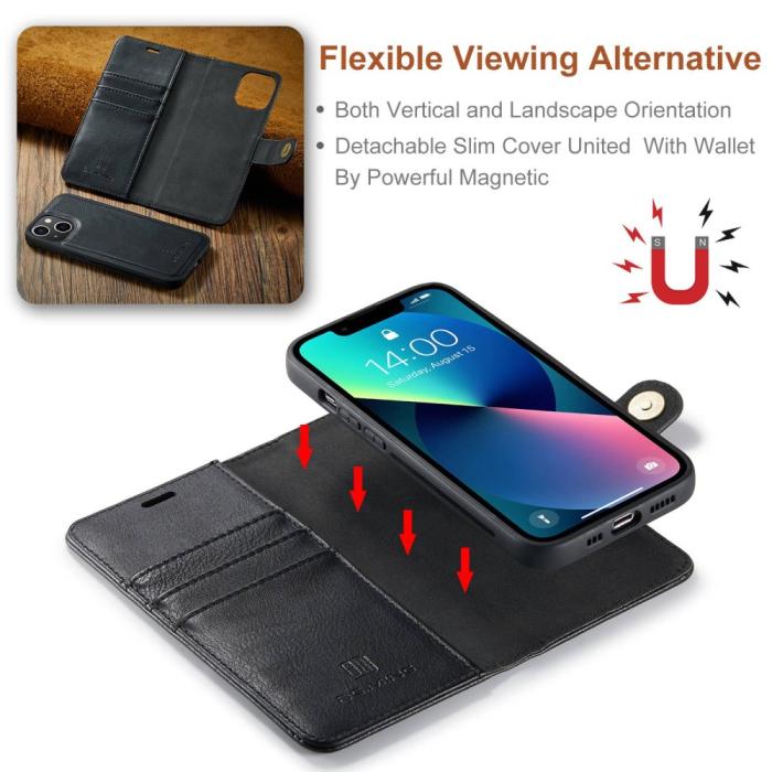 Bild 6, DG.MING iPhone 14 Plus 2in1 Magnet Fodral / Skal Svart