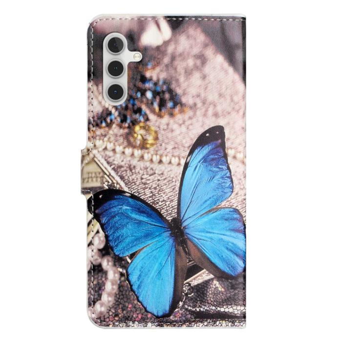 Bild 6, Samsung Galaxy A15 5G Fodral Med Tryck Blå Fjäril