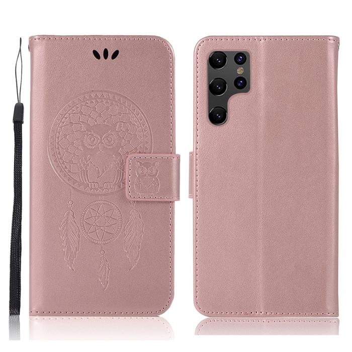 Bild 1, Samsung Galaxy S22 Ultra Fodral Owl Dreamcatcher Roséguld