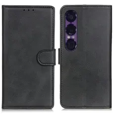 Sony Xperia 1 VII Fodral L&auml;der Svart