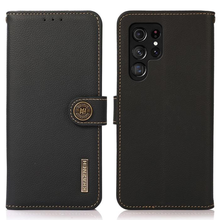 Bild 1, KHAZNEH Samsung Galaxy S25 Ultra Fodral Äkta Läder Svart