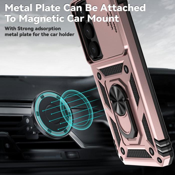 Bild 3, Samsung Galaxy S25 Skal Hybrid Ring CamShield Roséguld