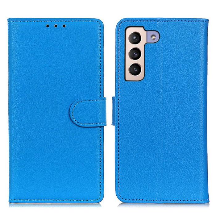 Bild 1, Samsung Galaxy S23 Plus Fodral Litchi Läder Blå