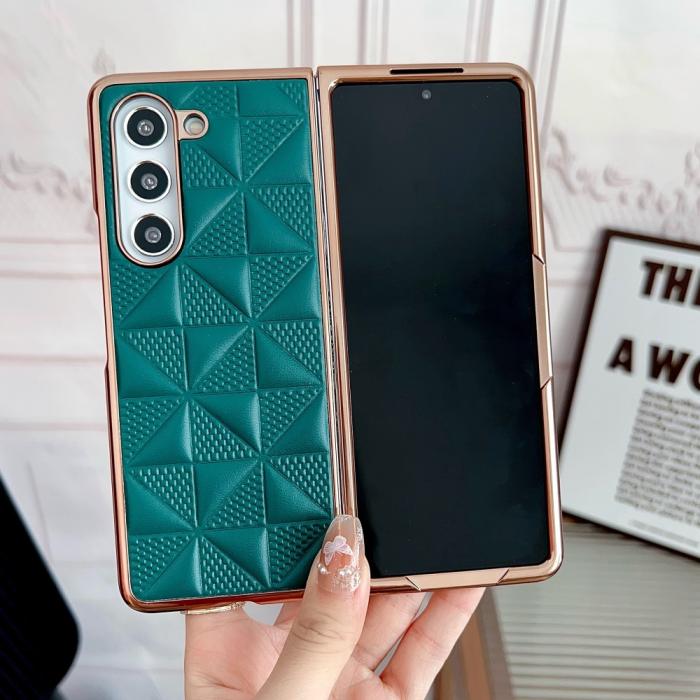 Bild 2, Galaxy Z Fold 6 Skal Läder Mörk Grön