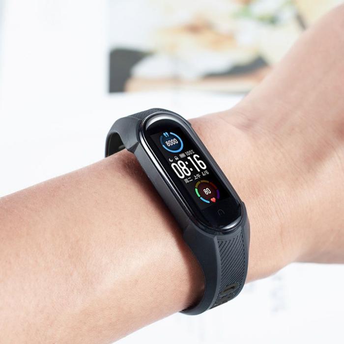 Bild 3, Tech-Protect Xiaomi Mi Smart Band 5/6 Armband Armour Svart/Röd