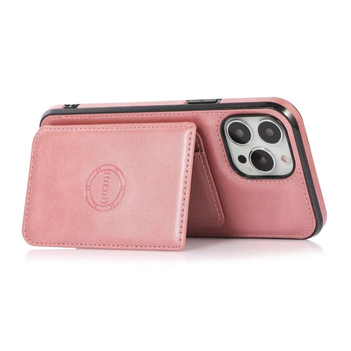 Bild 5, iPhone 14 Pro Skal Med Kortfack Och Magnet Roséguld