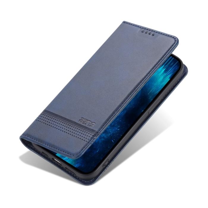Bild 3, AZNS iPhone 14 Fodral Flip Läder Blå