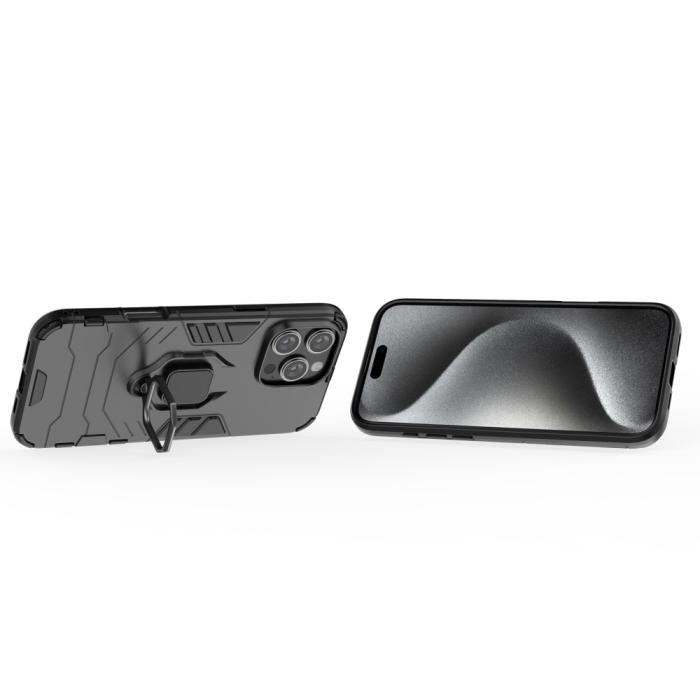 Bild 4, iPhone 16 Pro Max Skal Hybrid Armor Ring Svart
