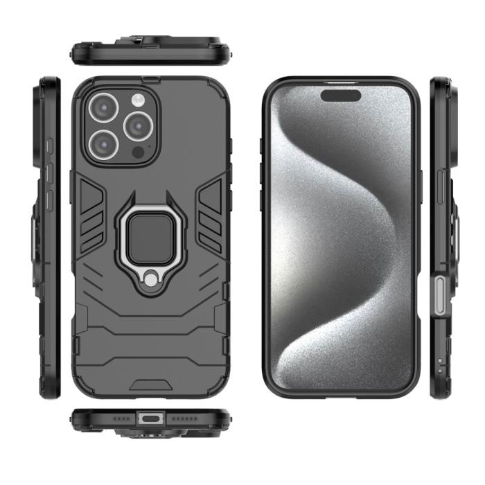 Bild 5, iPhone 16 Pro Max Skal Hybrid Armor Ring Svart