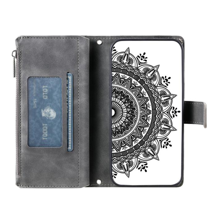 Bild 2, Xiaomi Redmi 15 Fodral Mandala Läder Grå