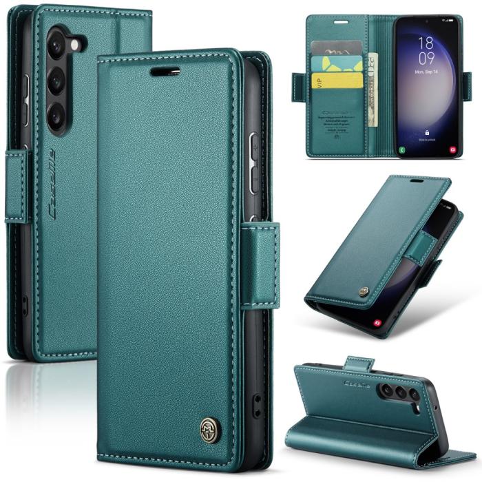 Bild 1, CASEME Galaxy S24 Fodral RFID Slim Läder Grön