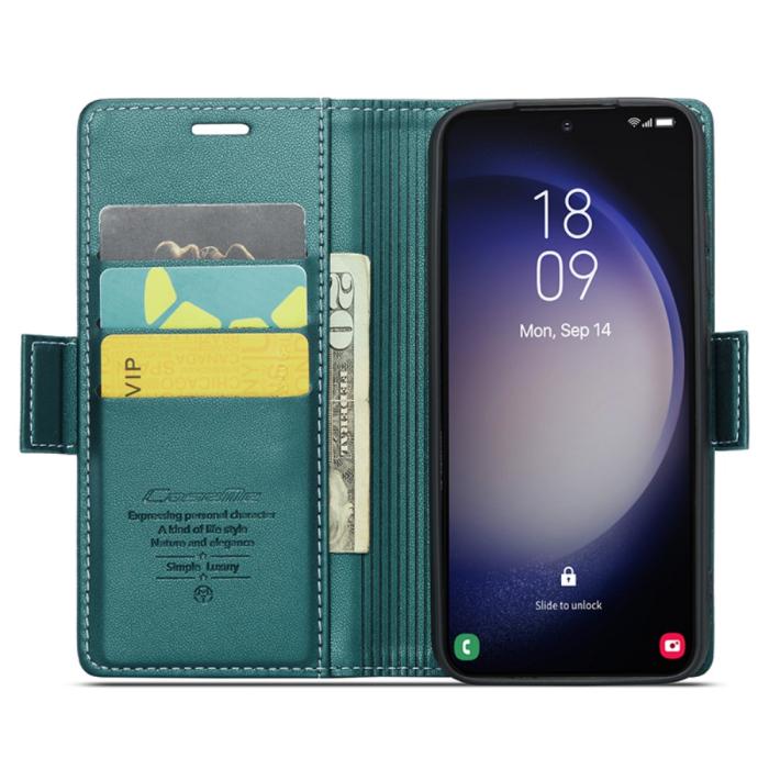 Bild 2, CASEME Galaxy S24 Fodral RFID Slim Läder Grön