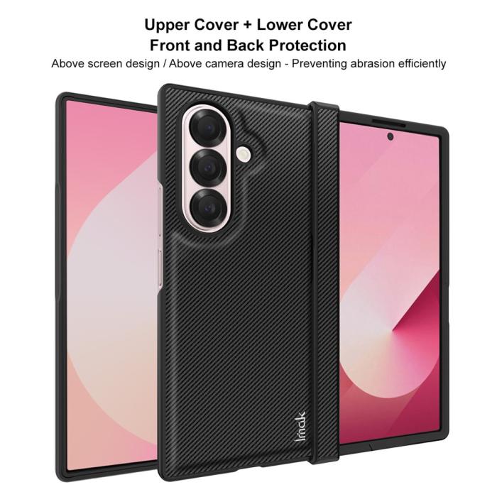 Bild 5, IMAK Samsung Galaxy Z Fold 7 Skal Kolfiber Textur Svart