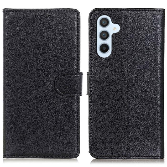 Bild 1, Samsung Galaxy S24 FE Fodral Litchi Läder Svart