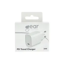 GEAR 20W PD Väggladdare USB-C Vit