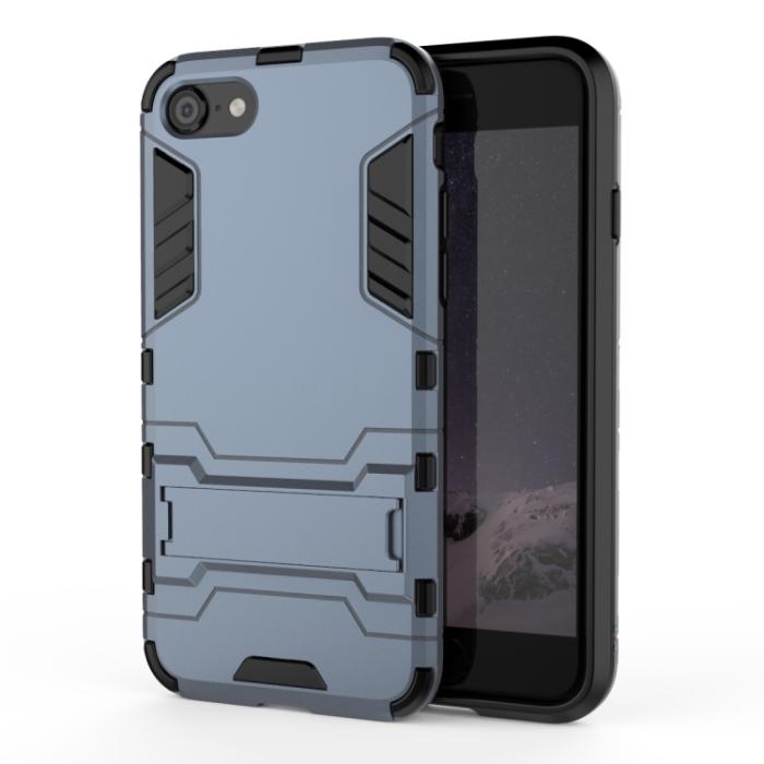 Bild 2, iPhone 7/8/SE Skal Hybrid Armor Kickstand Navy Blue