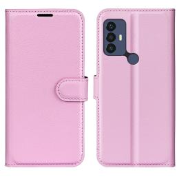 TCL 305 (2022) Fodral Litchi Läder Ljus Rosa