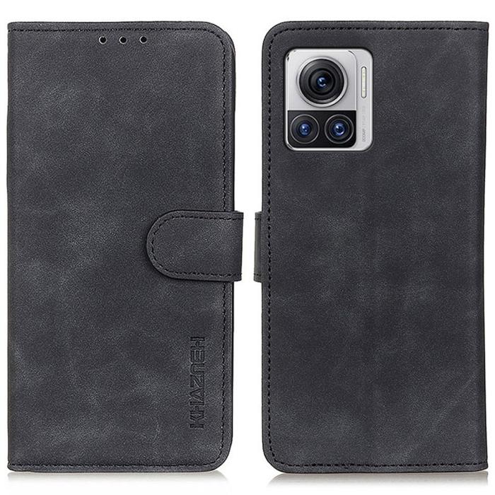 Bild 1, KHAZNEH Motorola Edge 30 Ultra 5G Fodral Retro Läder Svart