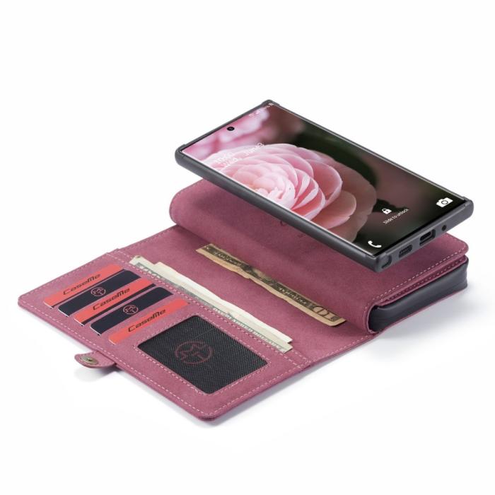 Bild 3, Samsung Galaxy S21 Plus - CASEME 2-i-1 Multifunktionellt Plånboksfodral - Röd