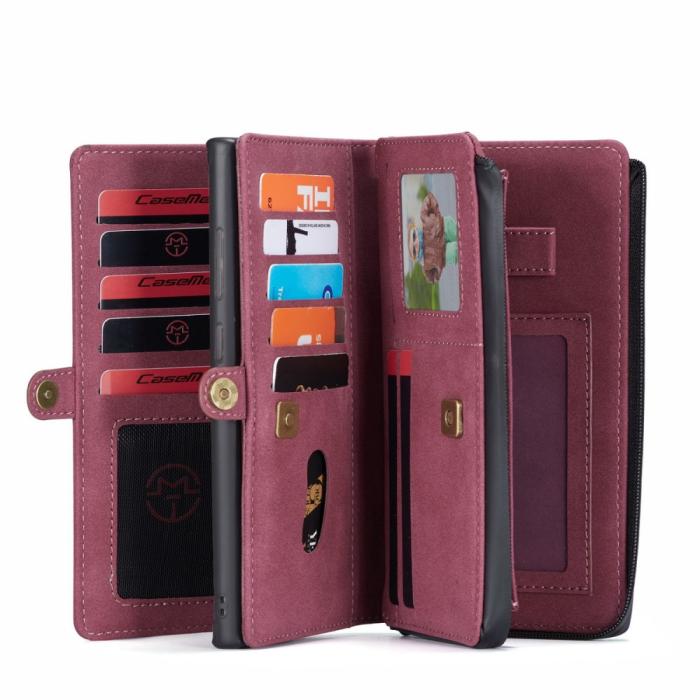 Bild 5, Samsung Galaxy S21 Plus - CASEME 2-i-1 Multifunktionellt Plånboksfodral - Röd