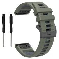 Garmin Fenix 22 mm Armband Quick Release Silikon Gr&ouml;n