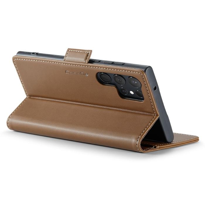 Bild 3, CASEME Galaxy S24 Ultra Fodral Slim Litchi Läder Brun