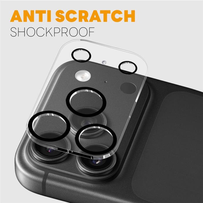 Bild 3, NORTHJO iPhone 18 Pro 2-PACK Linsskydd Svarta Ringar