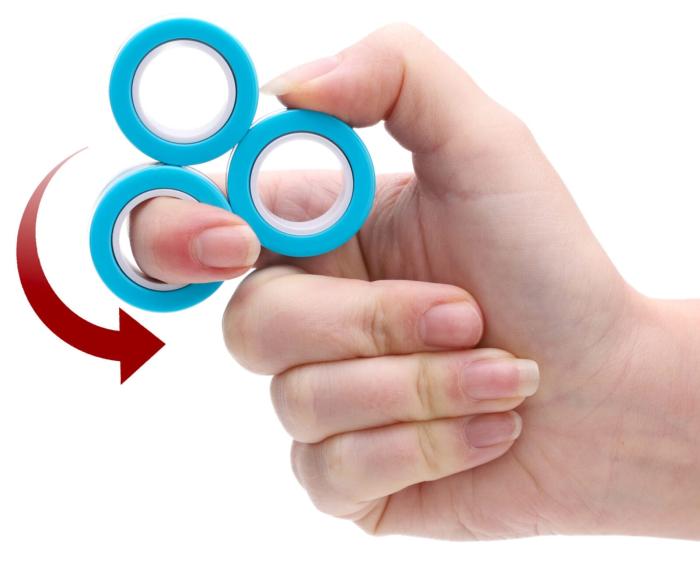 Bild 3, Magnetikska Fidget Rings - Blå