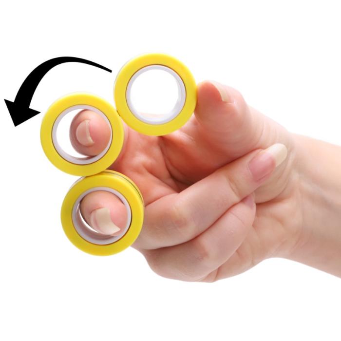 Bild 3, Magnetikska Fidget Rings - Gul