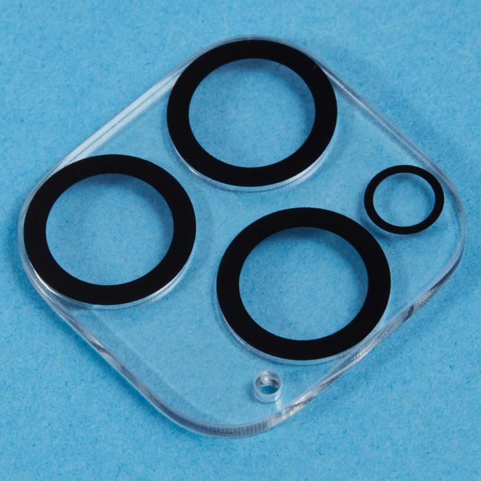 Bild 4, iPhone 16 Pro Max/16 Pro Linsskydd Härdat Glas Black Rings