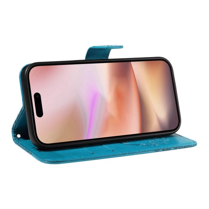 Bild 4, iPhone 16 Plus Fodral Med Fjäril Tryck Blå