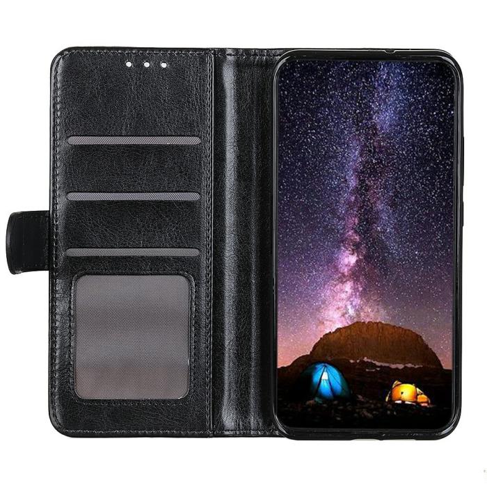 Bild 2, Xiaomi 15T Fodral Crazy Horse Läder Svart