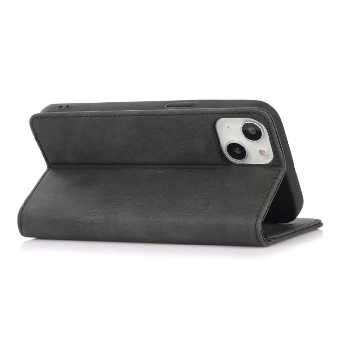 Bild 5, iPhone 14 Plus Fodral Flip Läder Svart
