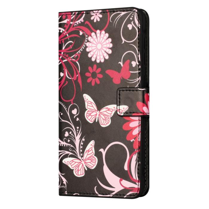 Bild 4, Samsung Galaxy A15 5G Fodral Med Tryck Röd/Rosa Fjärilar
