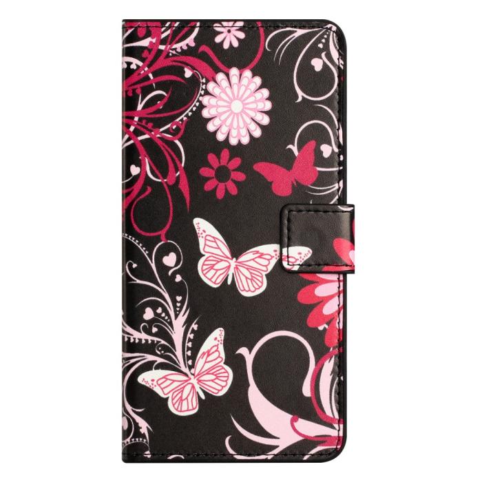 Bild 5, Samsung Galaxy A15 5G Fodral Med Tryck Röd/Rosa Fjärilar
