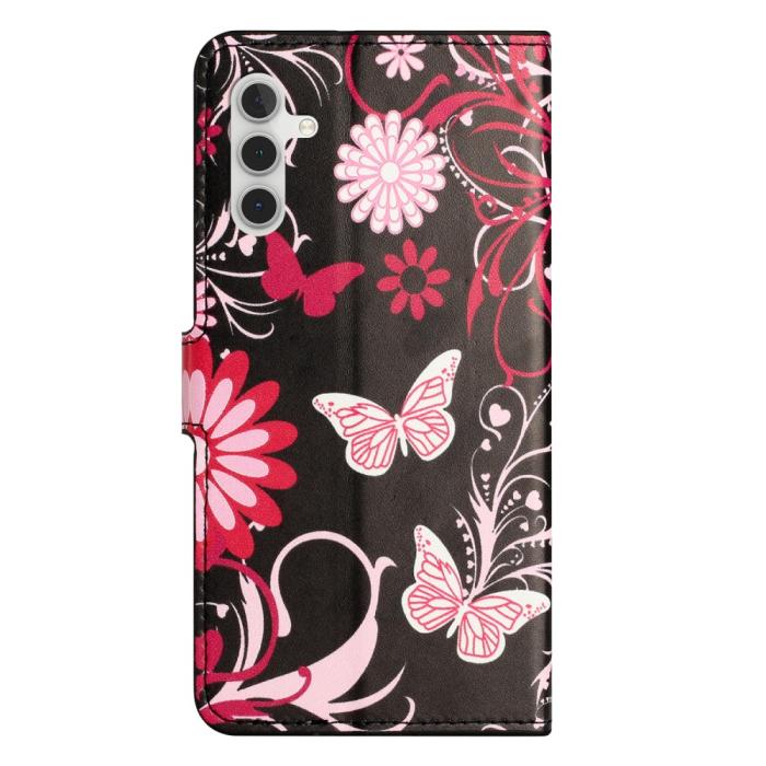 Bild 6, Samsung Galaxy A15 5G Fodral Med Tryck Röd/Rosa Fjärilar