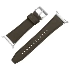 Galaxy Watch 8 46/44/40 mm Armband &Auml;kta L&auml;der M&ouml;rk Brun