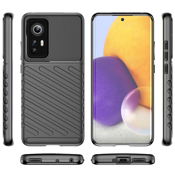 Bild 2, Xiaomi 12 Skal Twill Textur Svart