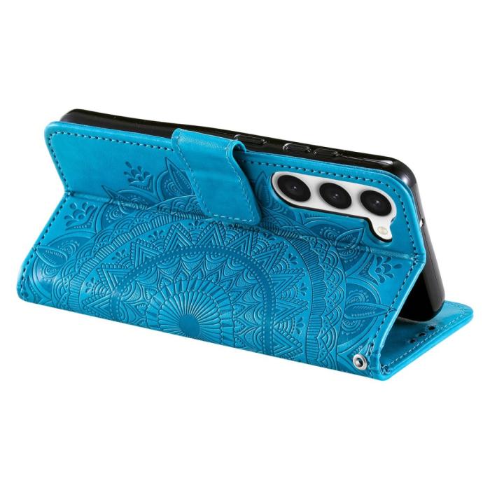 Bild 3, Samsung Galaxy S23 Plus Fodral Mandala Läder Blå
