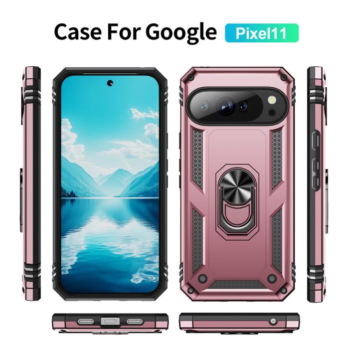Bild 2, Google Pixel 11 / 11 Pro Skal Hybrid Kickstand Roséguld