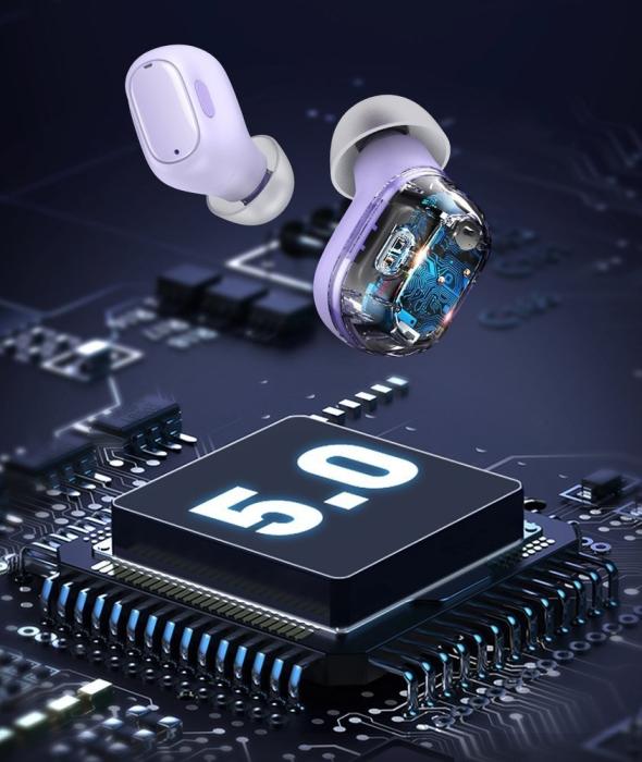 Bild 6, Baseus Encok WM01 True Wireless Hörlurar - Lila